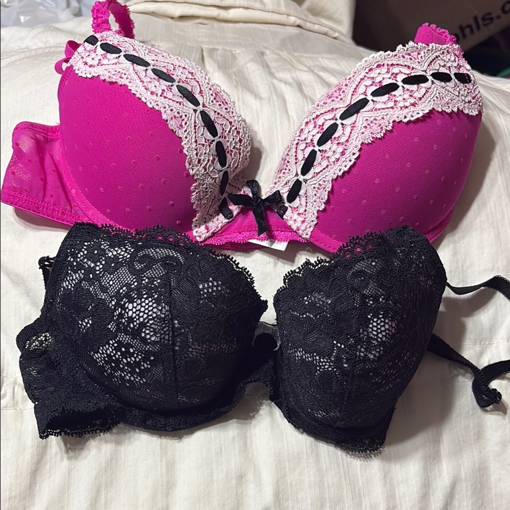 Victorias Secret Lace Women's Intimates Set - Pink and Black
